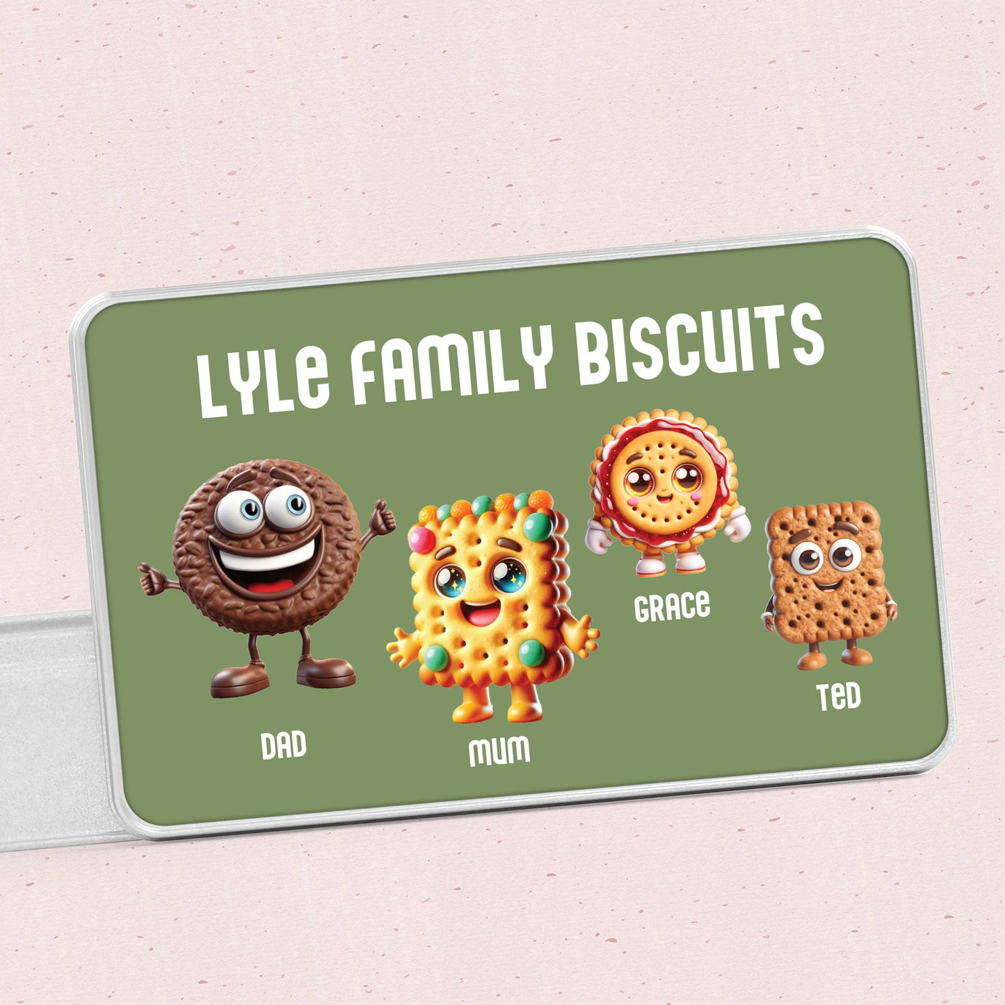 Personalised Family of 4 Biscuit Tin