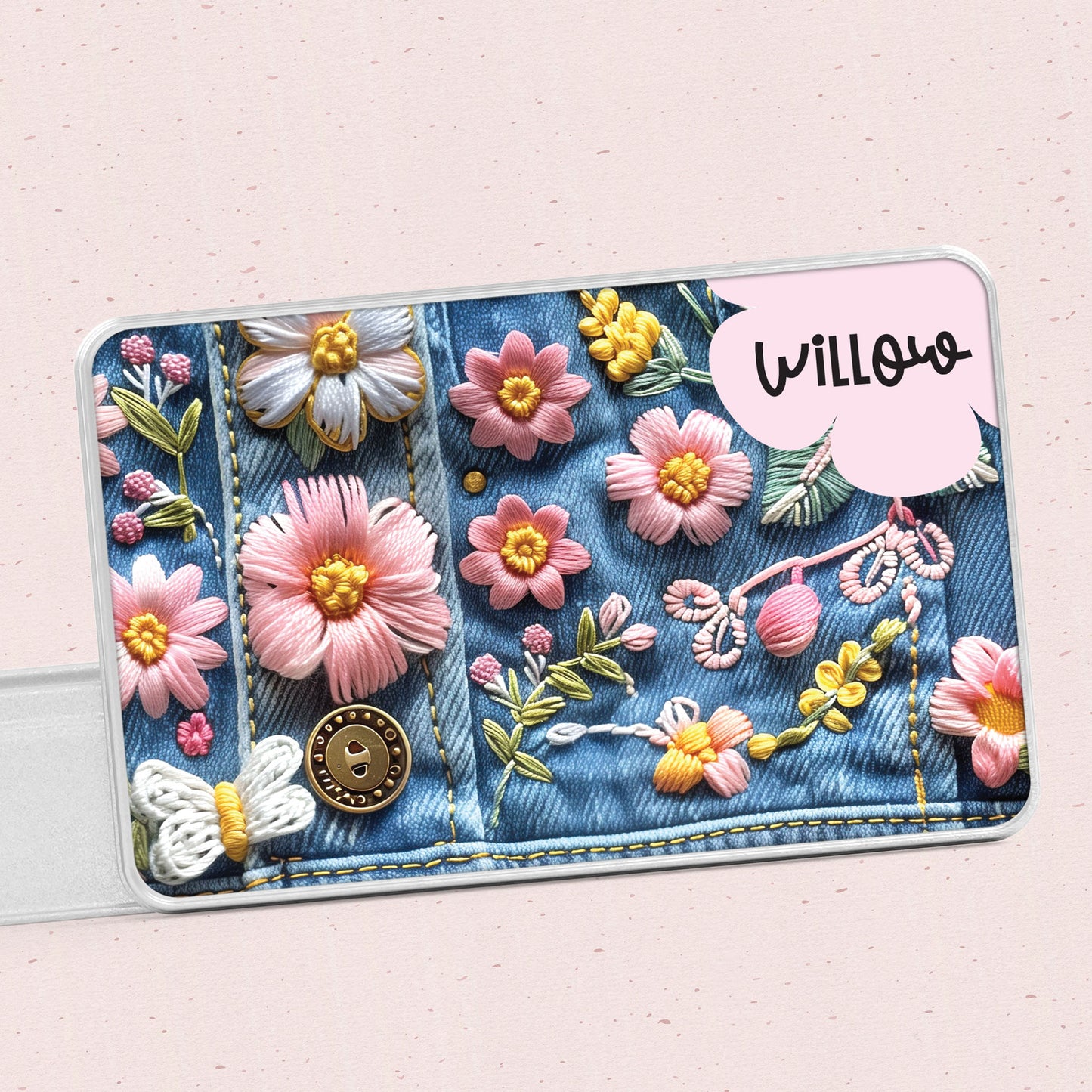 Personalised Floral Denim Tin
