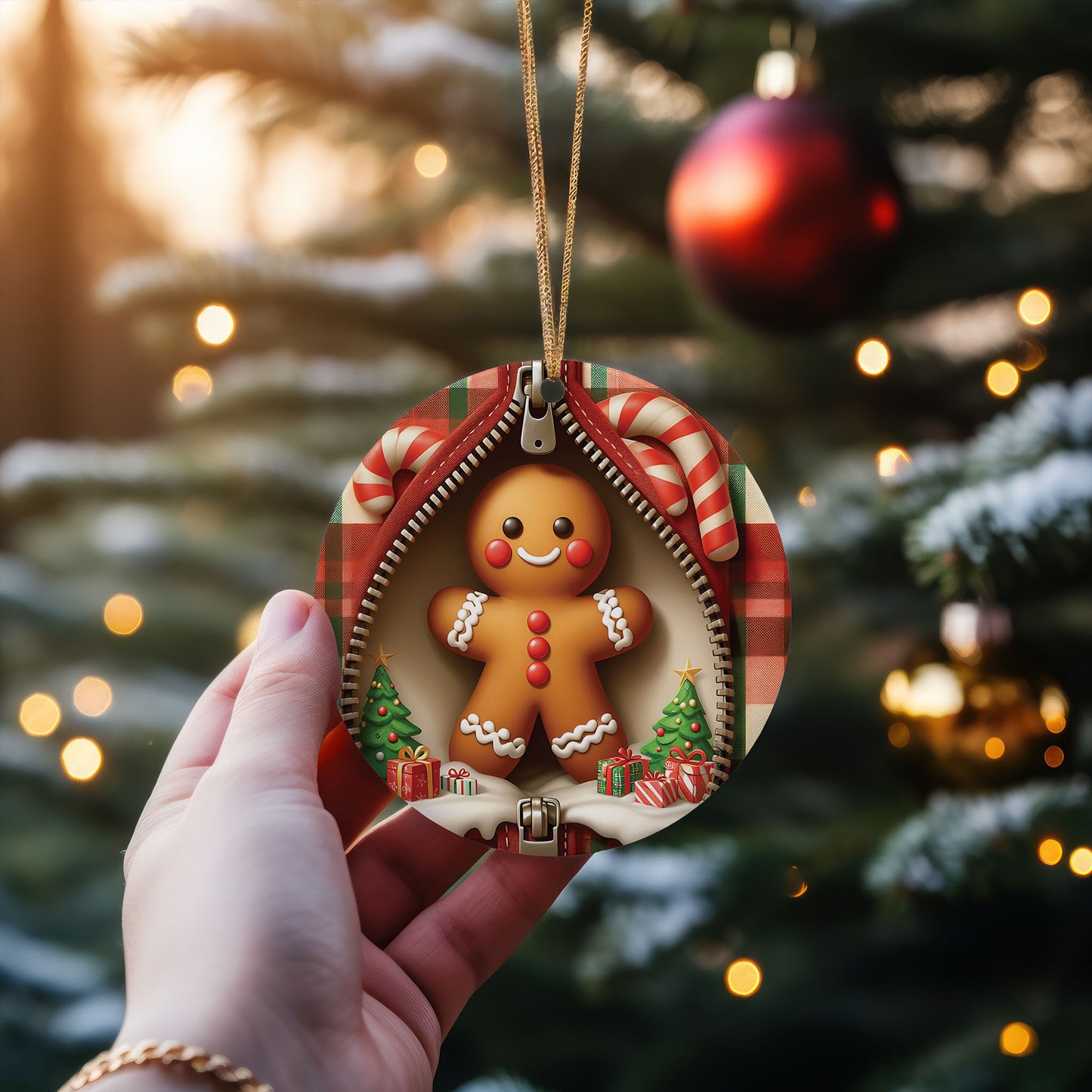 Cute Gingerbread Acrylic Christmas Hanging Ornament