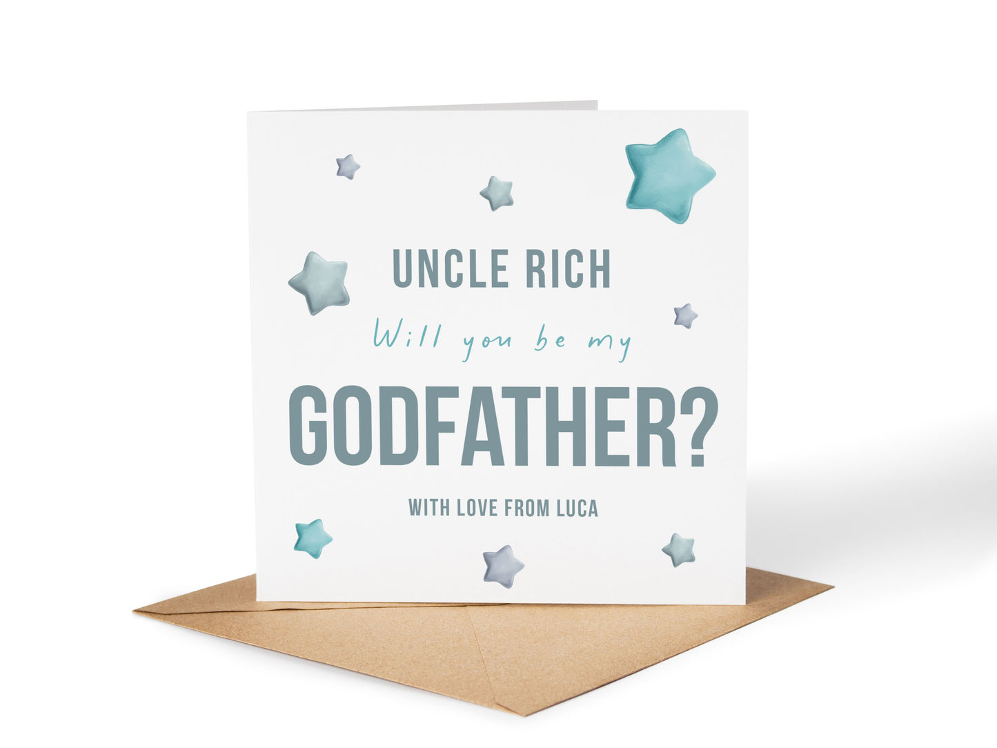 Personalised Godparent Proposal Card