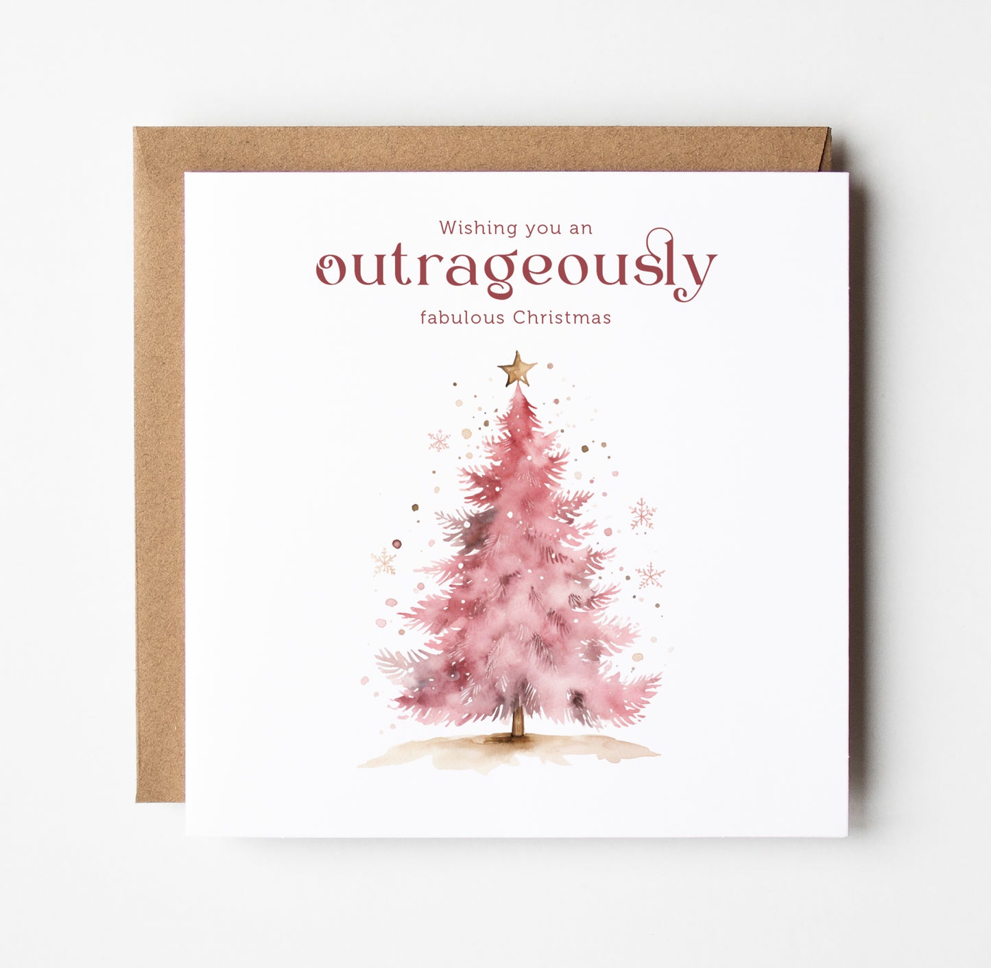 Fabulous Pink Christmas Tree Card