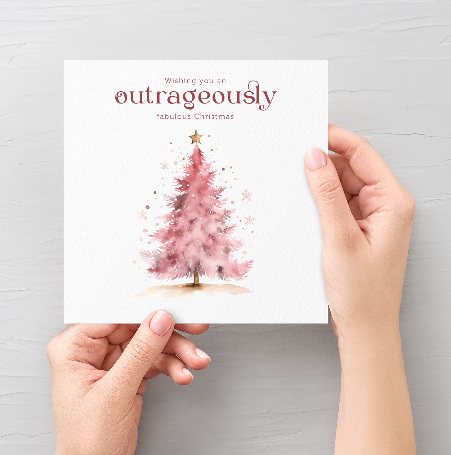 Fabulous Pink Christmas Tree Card