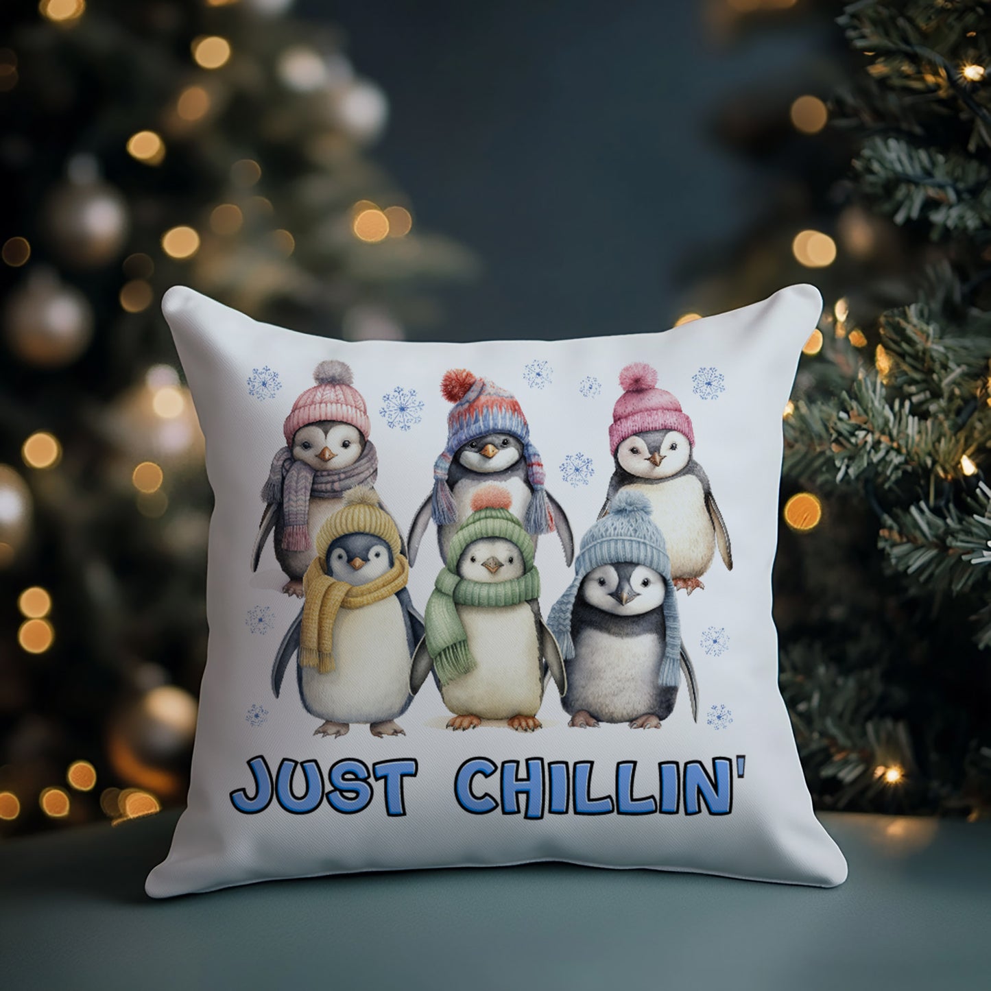 Winter Penguins Cushion Cover