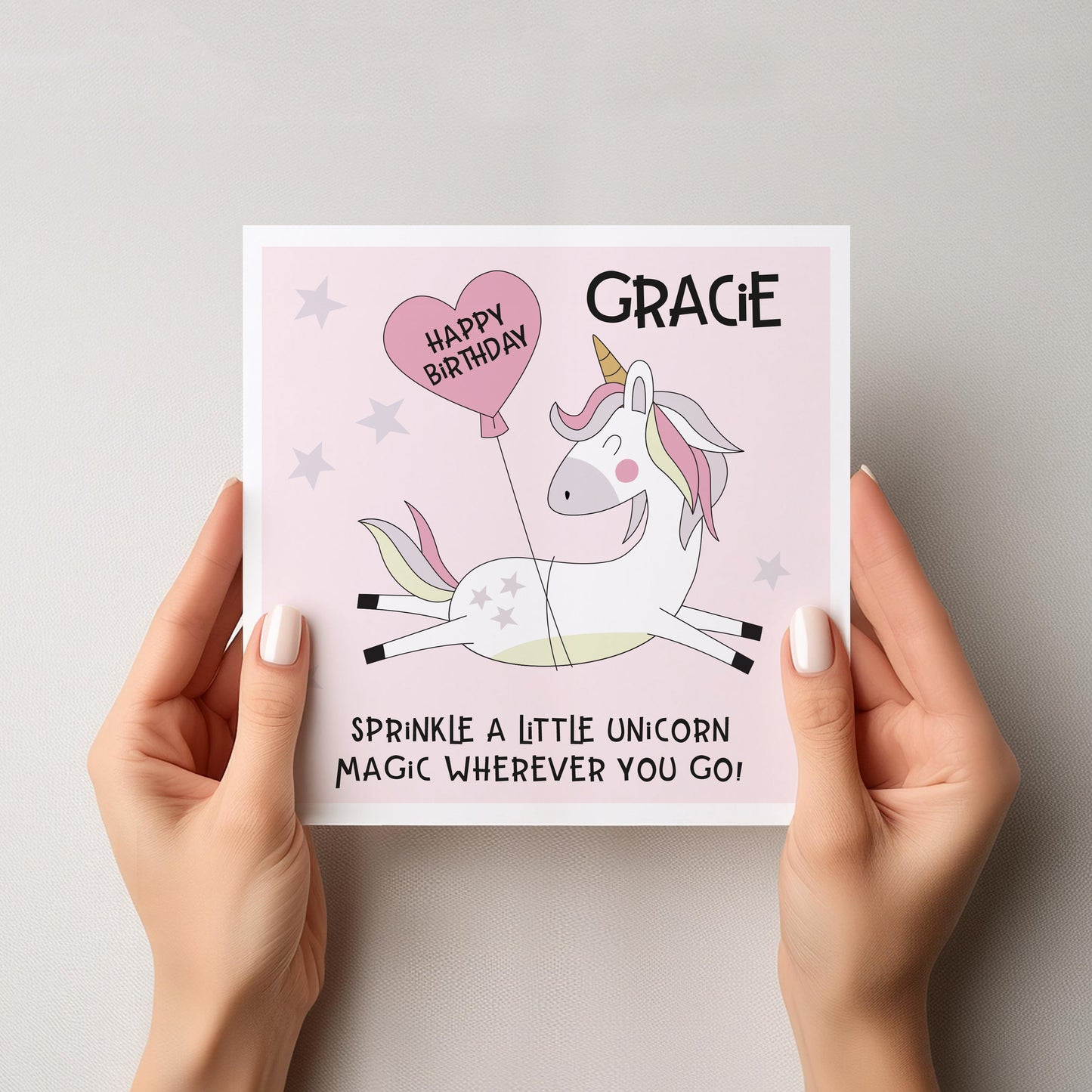 Personalised Unicorn Birthday Card
