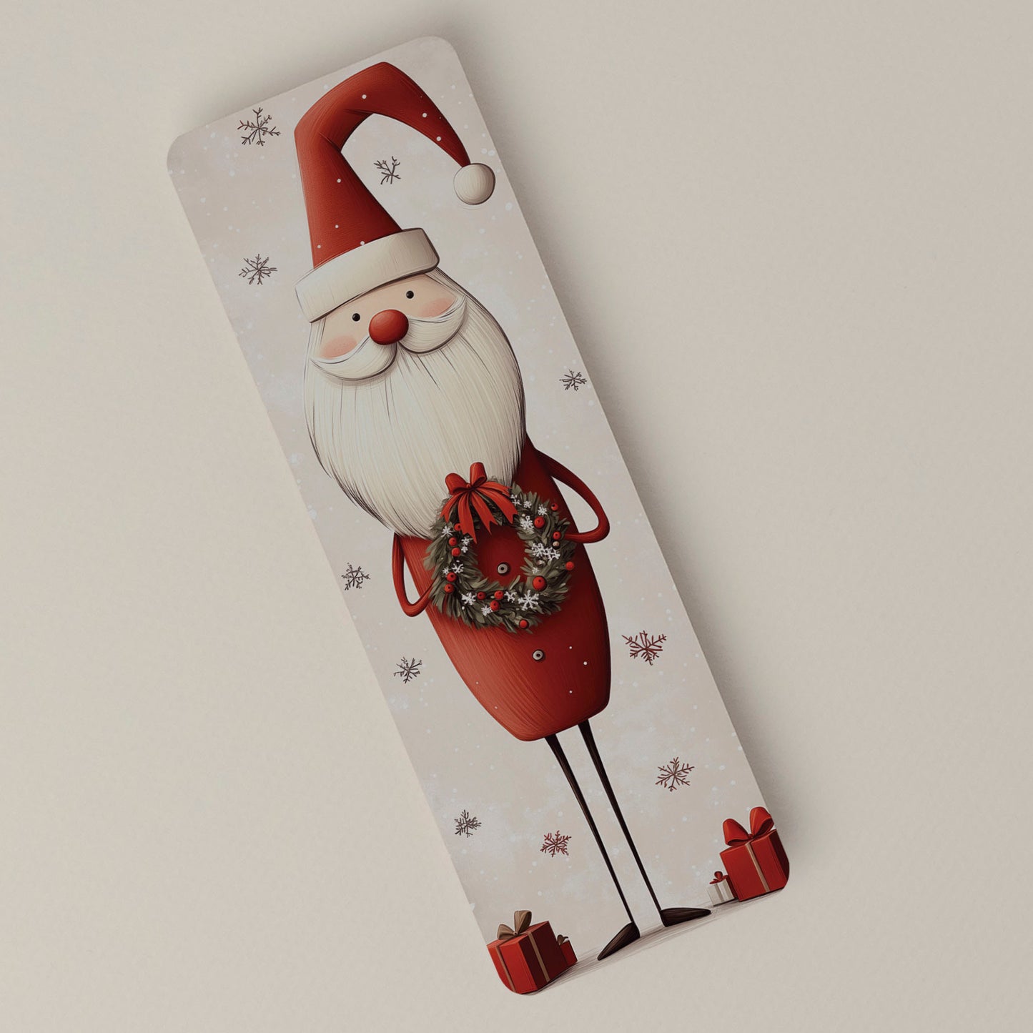 Double Sided Santa Bookmark