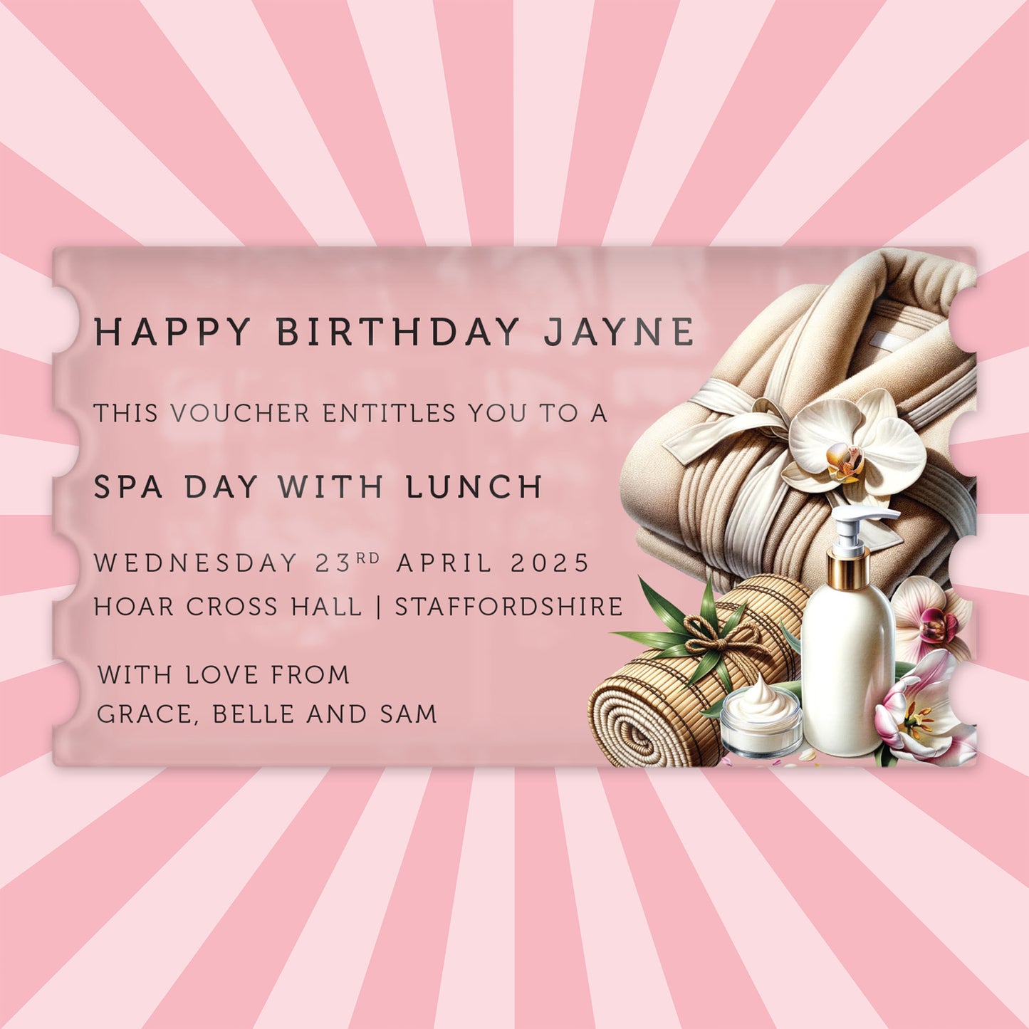Spa Day Gift Voucher / Ticket