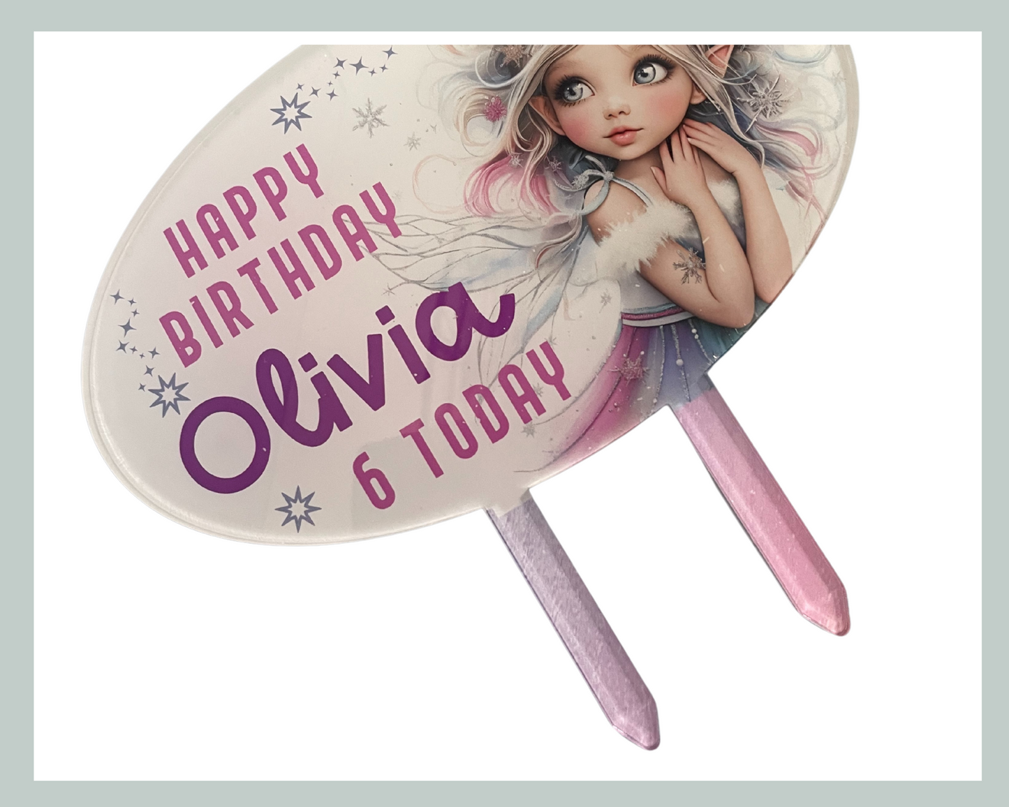 Personalised Fairy Acrylic Cake Topper