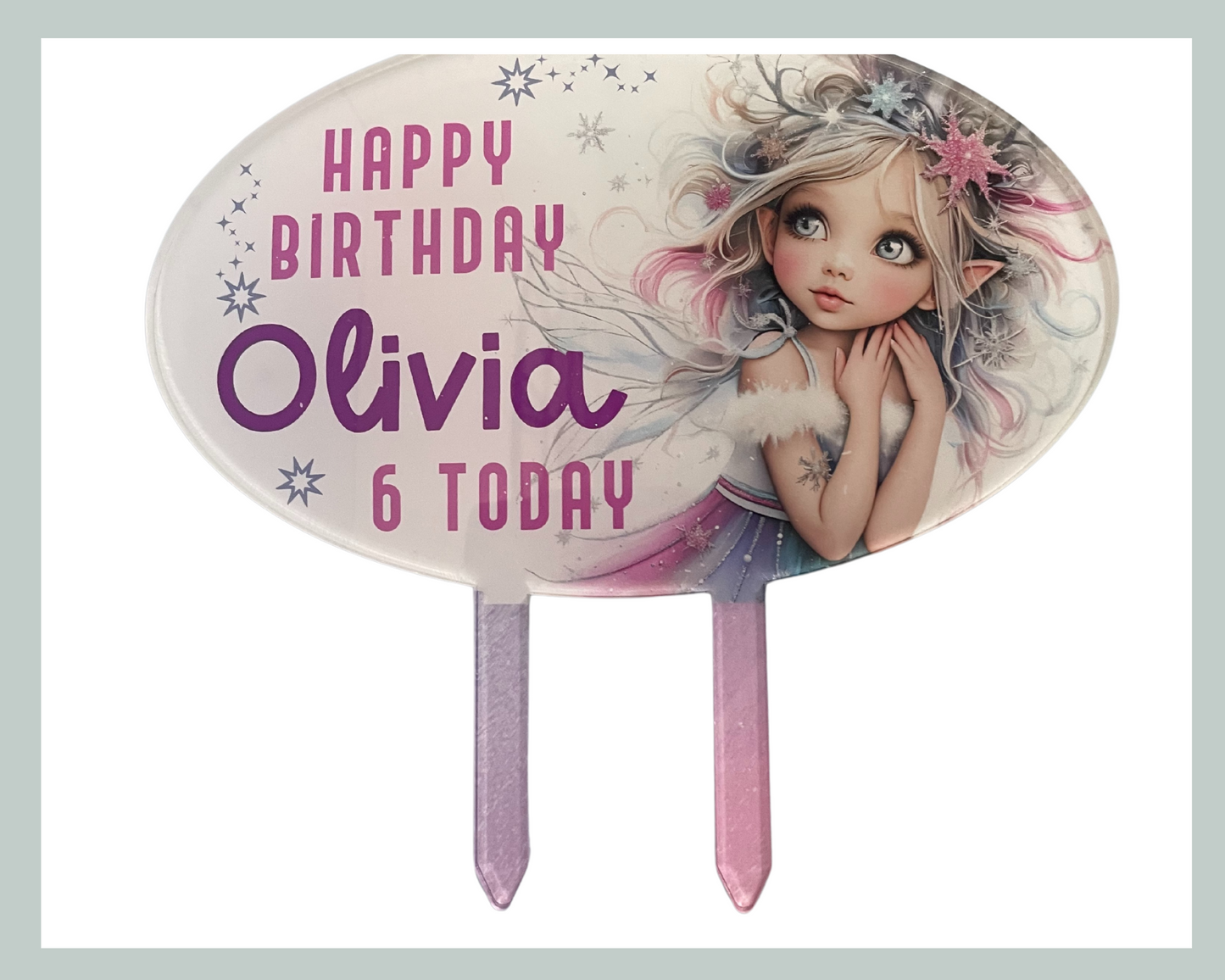Personalised Fairy Acrylic Cake Topper