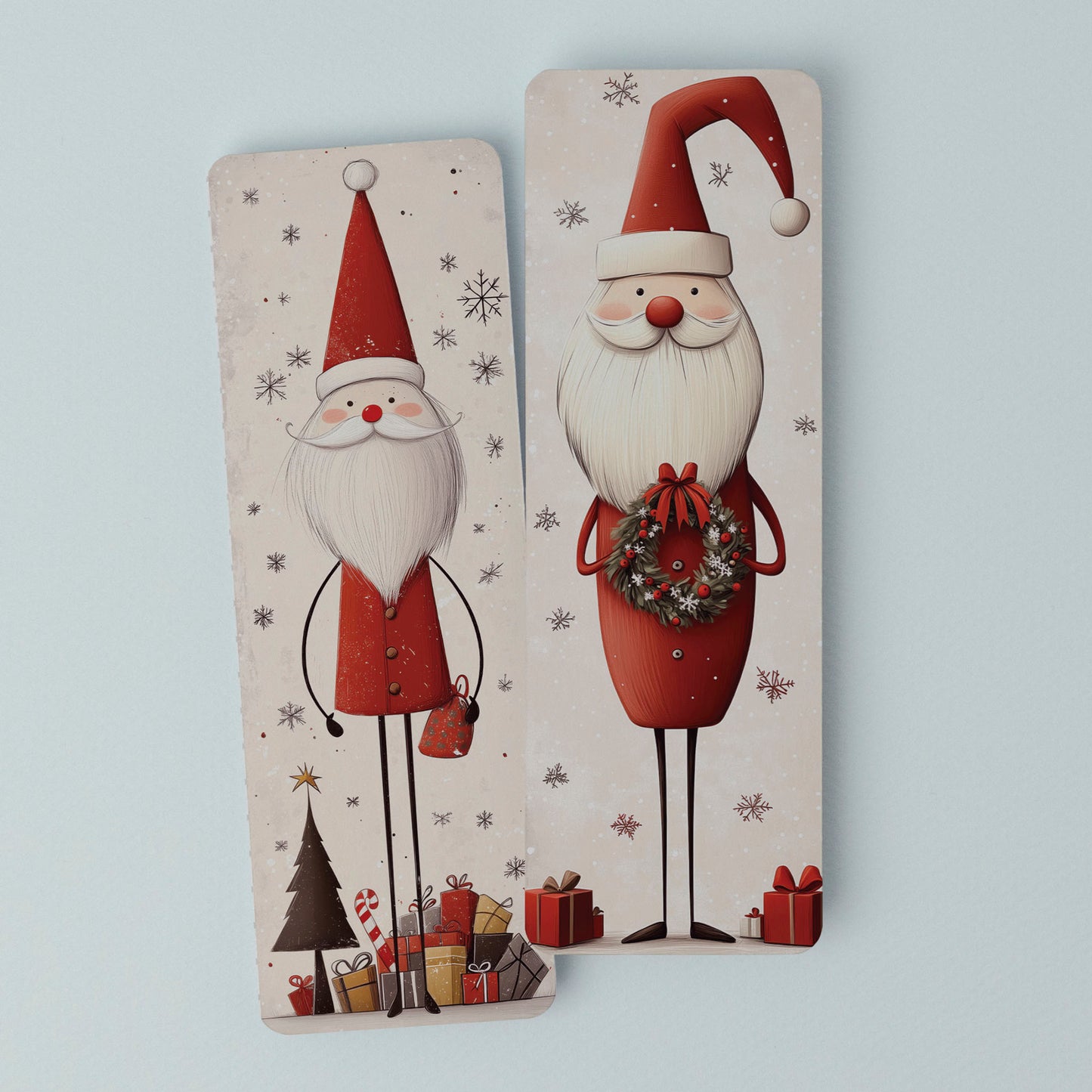 Double Sided Santa Bookmark
