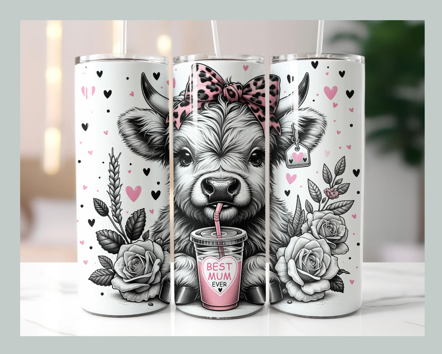 Best Mum Highland Cow Tumbler