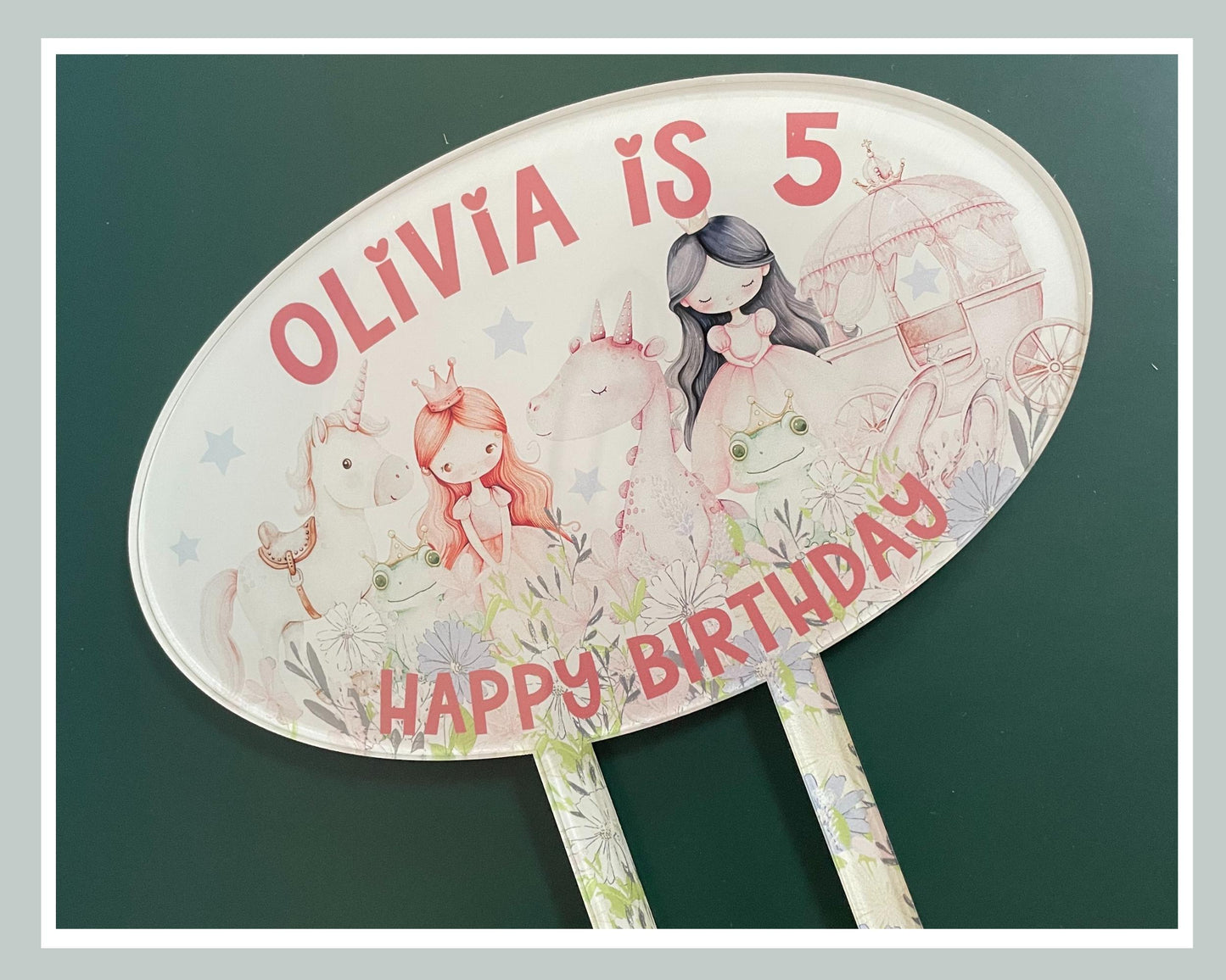 Personalised Princess Acrylic Cake Topper