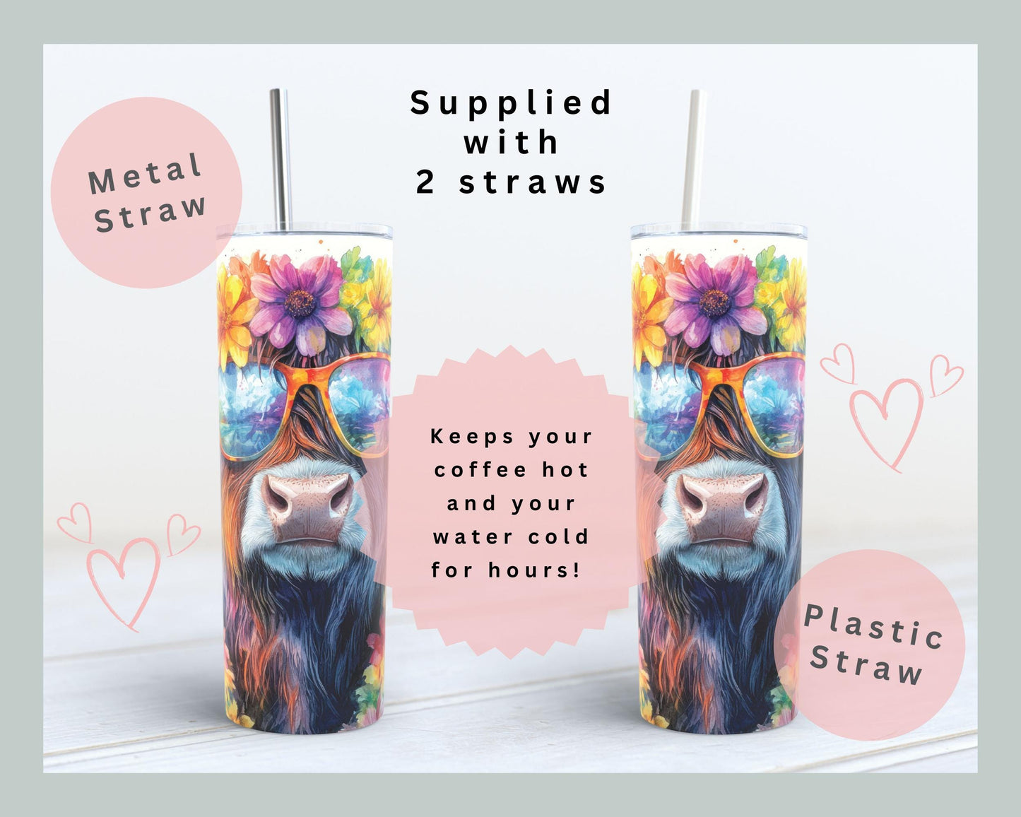 Tropical Highland Cow Tumbler