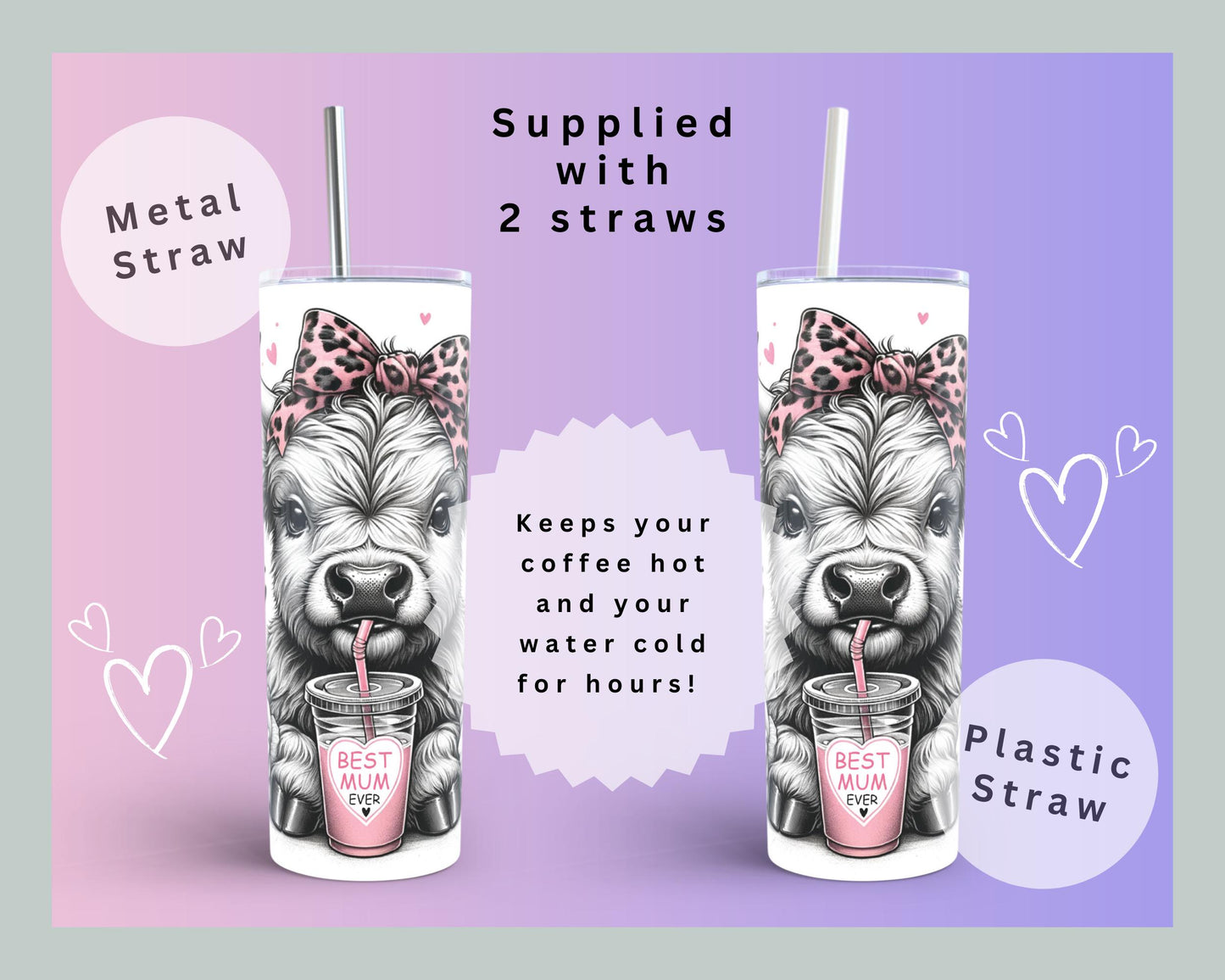 Best Mum Highland Cow Tumbler