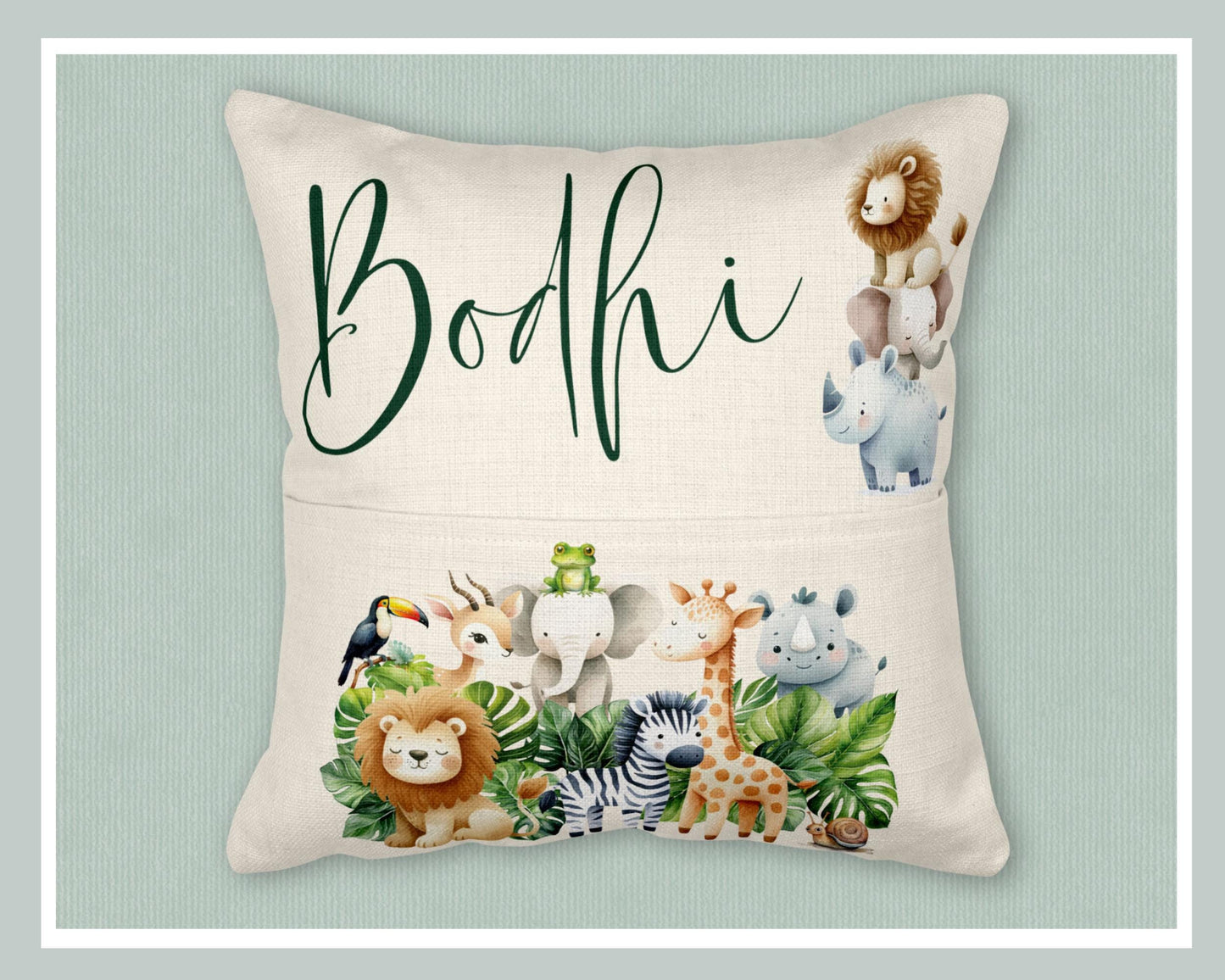 Personalised Jungle Reading Cushion