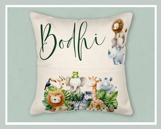 Personalised Jungle Reading Cushion