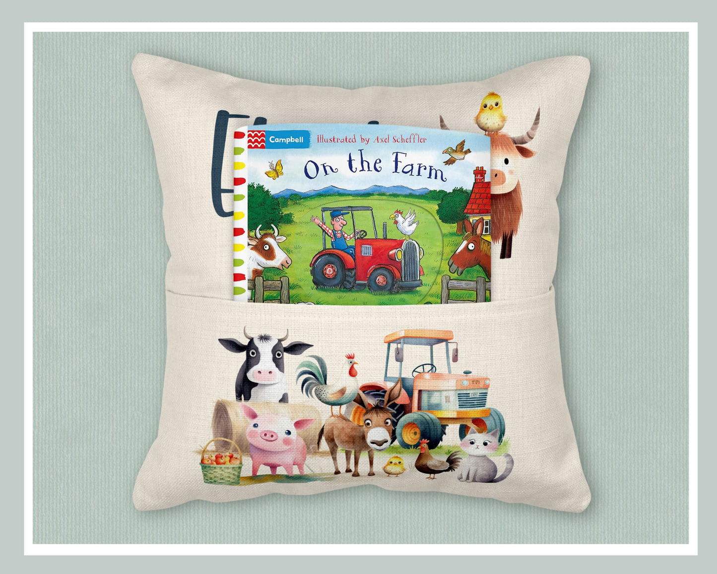 Personalised Farm Reading Cushion