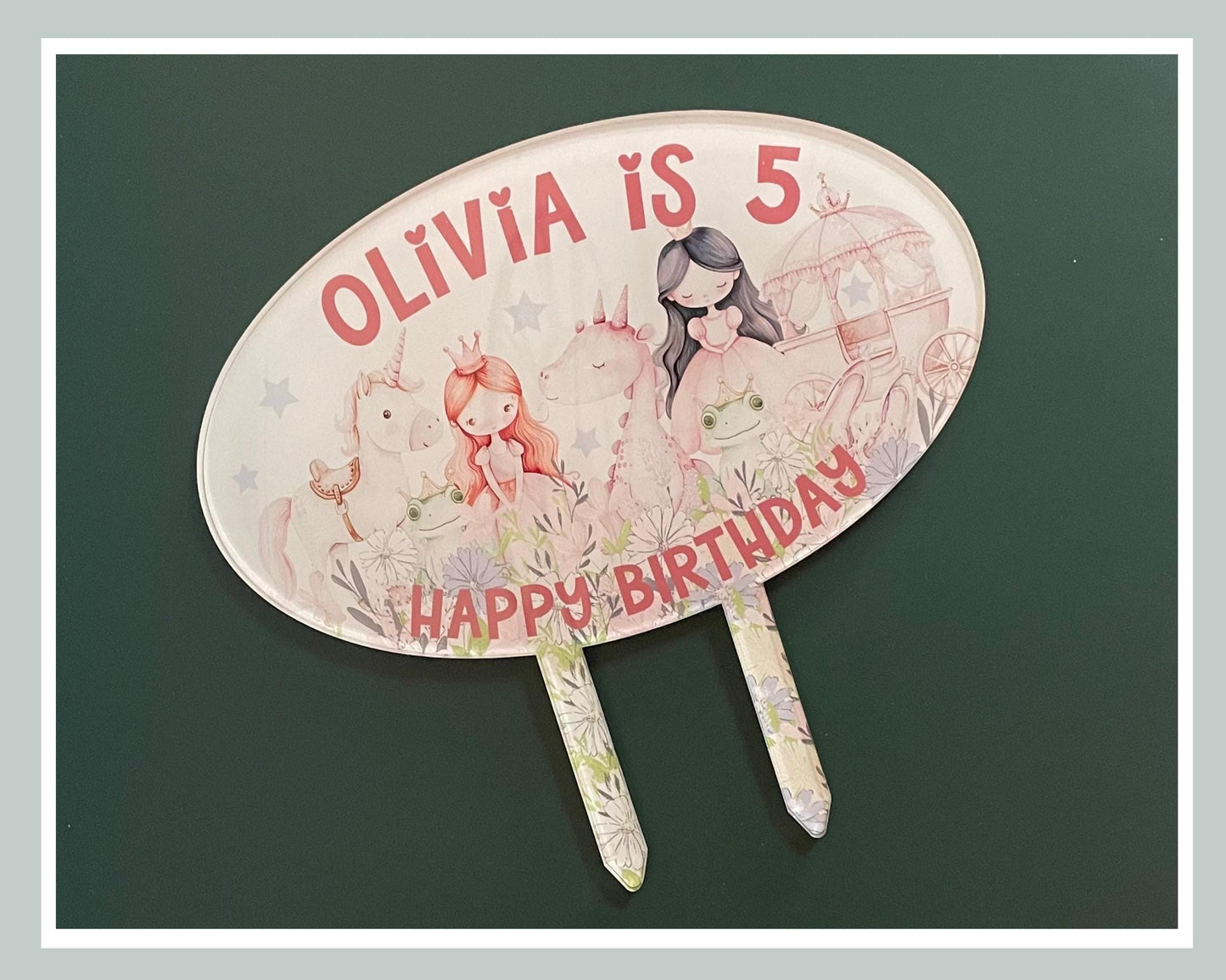 Personalised Princess Acrylic Cake Topper