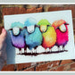 Quirky Rainbow Sheep Glass Chopping Board