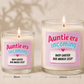 Birth Announcement for Auntie - Personalised Candle Label