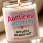 Birth Announcement for Auntie - Personalised Candle Label