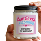 Birth Announcement for Auntie - Personalised Candle Label