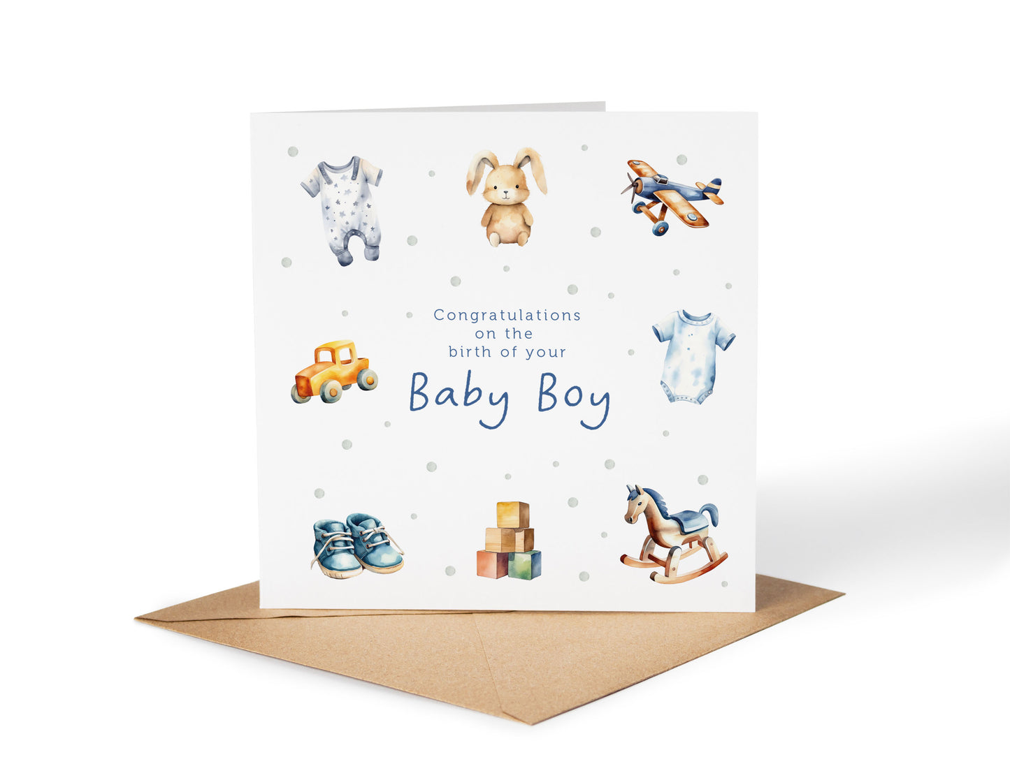 New Baby Boy Card - Toys