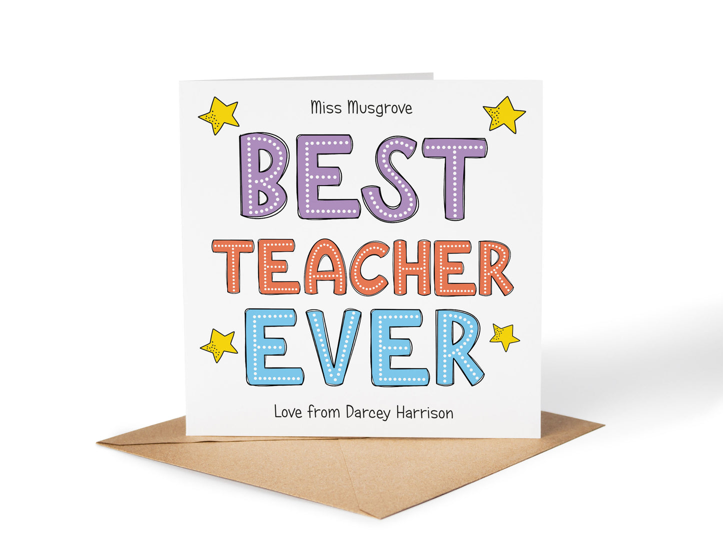 Personalised Best Teacher Ever Card