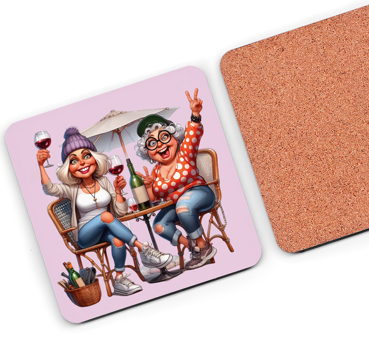 Bestie Wine Drinks Coaster