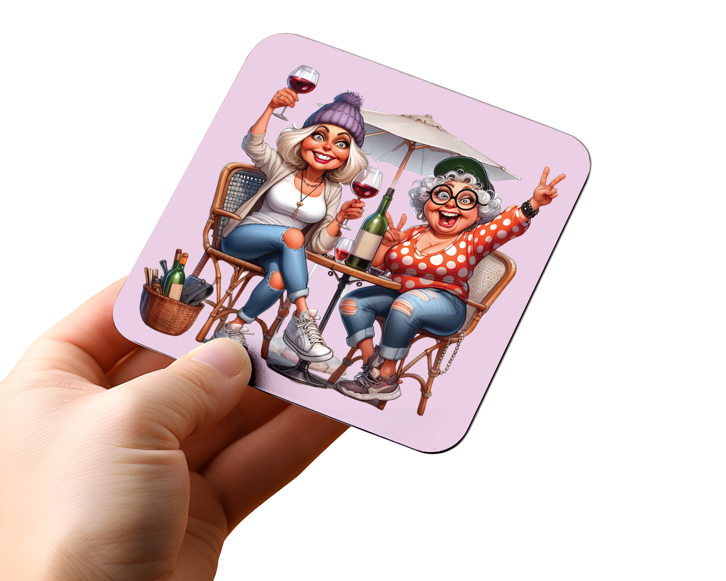 Bestie Wine Drinks Coaster
