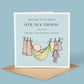 Personalised New Baby Boy Card: Washing Line, Baby Clothes