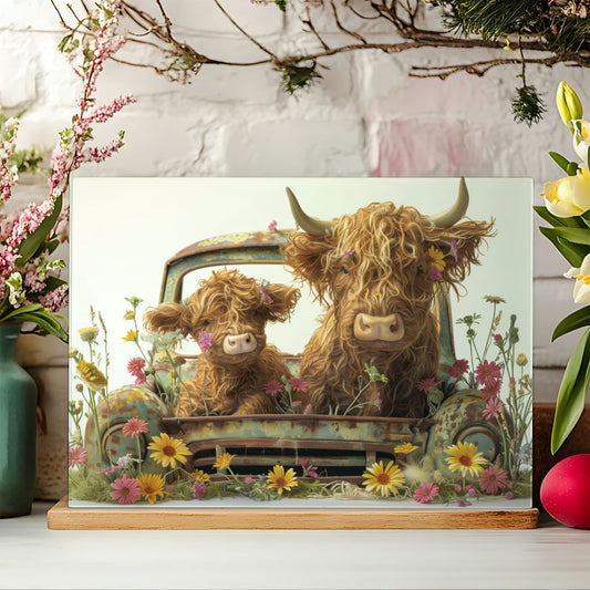 Highland Cow and Calf Chopping Board