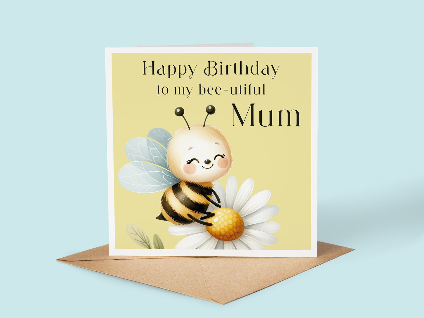 Bee and Daisy Birthday Card for Mum