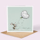 Valentine Card: Bunny with Dandelion Heart Balloon