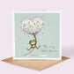 Valentine Card: Frog with Dandelion Heart Balloon