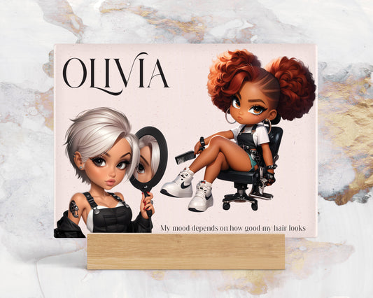 Personalised Glass Hair Straighteners Board : Hair Stylist Girls