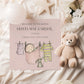 Personalised New Baby Girl Card: Washing Line, Baby Clothes