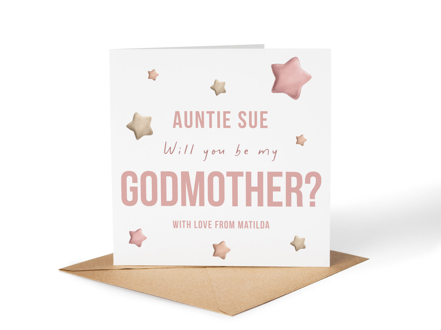 Personalised Godparent Proposal Card