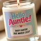 Hello Auntie Pregnancy Announcement - Personalised Candle Label