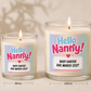 Hello Nanny Pregnancy Announcement - Personalised Candle Label