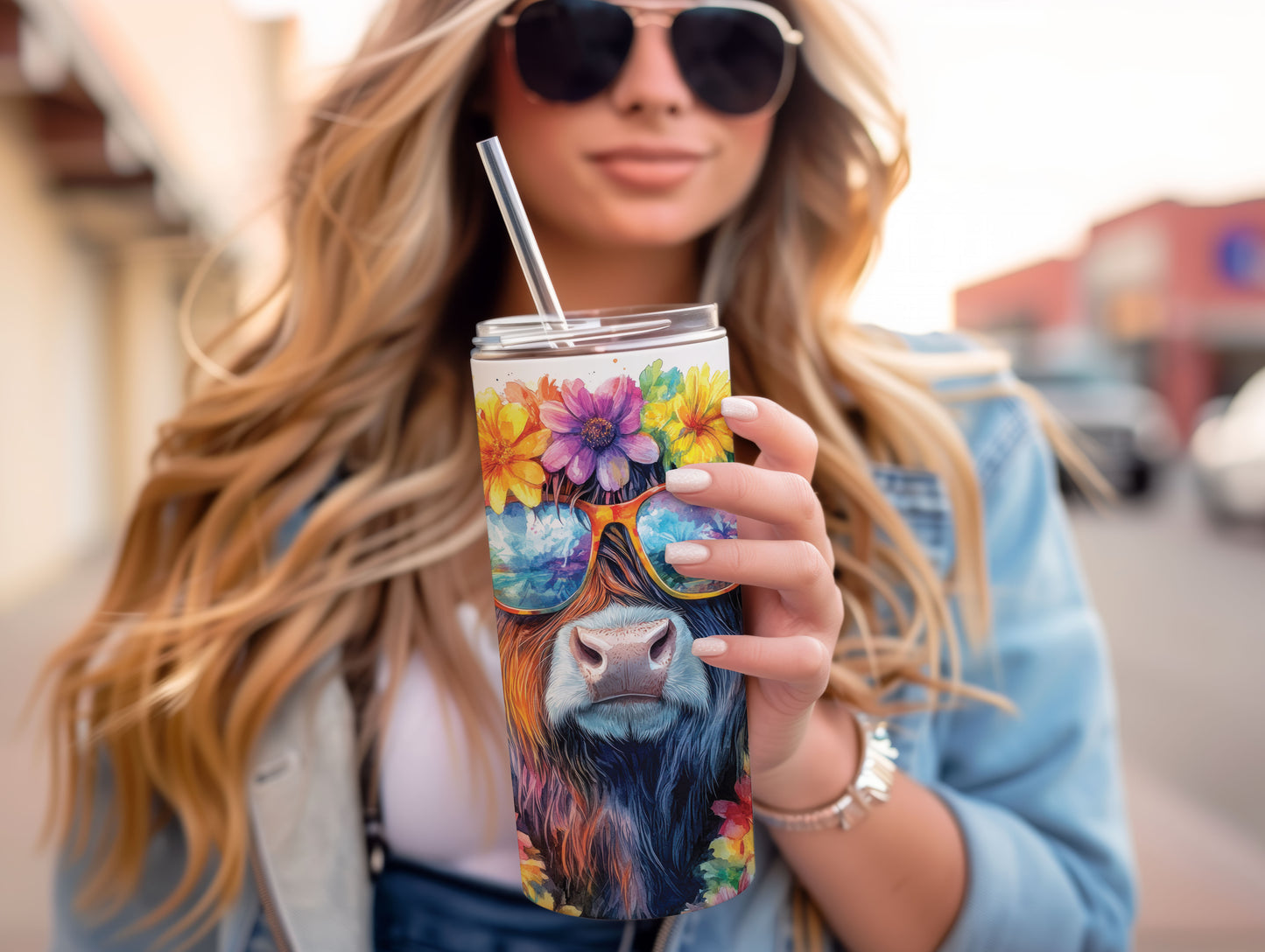 Tropical Highland Cow Tumbler