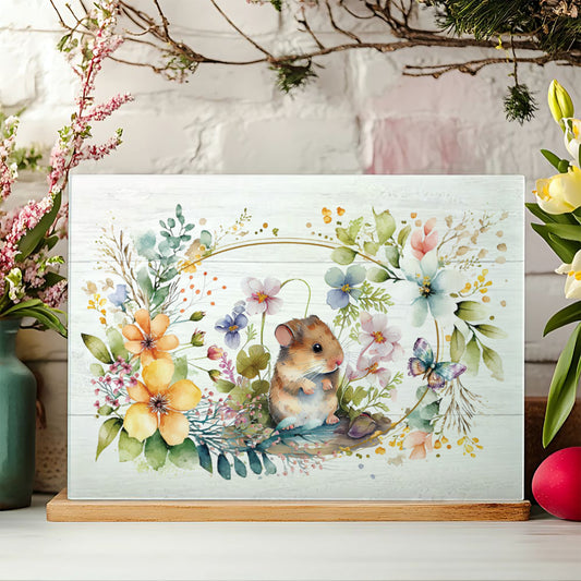 Floral Mouse Glass Chopping Board