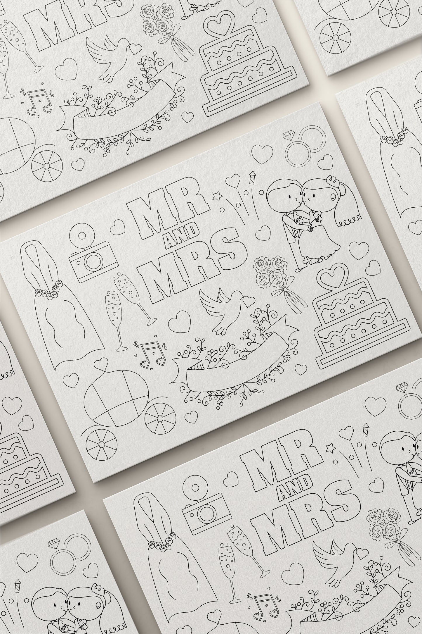 Children's Personalised Wedding Colouring Activity Mat