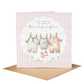 New Baby Girl Card: Washing Line Design, Keepsake, Welcome Baby