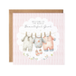 New Baby Girl Card: Washing Line Design, Keepsake, Welcome Baby