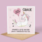 Personalised Unicorn Birthday Card
