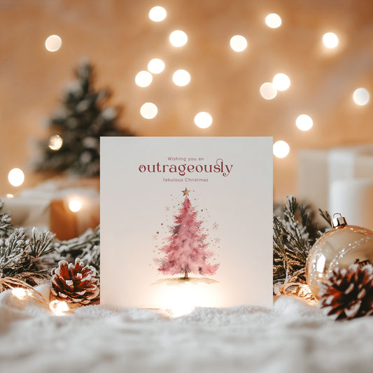 Fabulous Pink Christmas Tree Card
