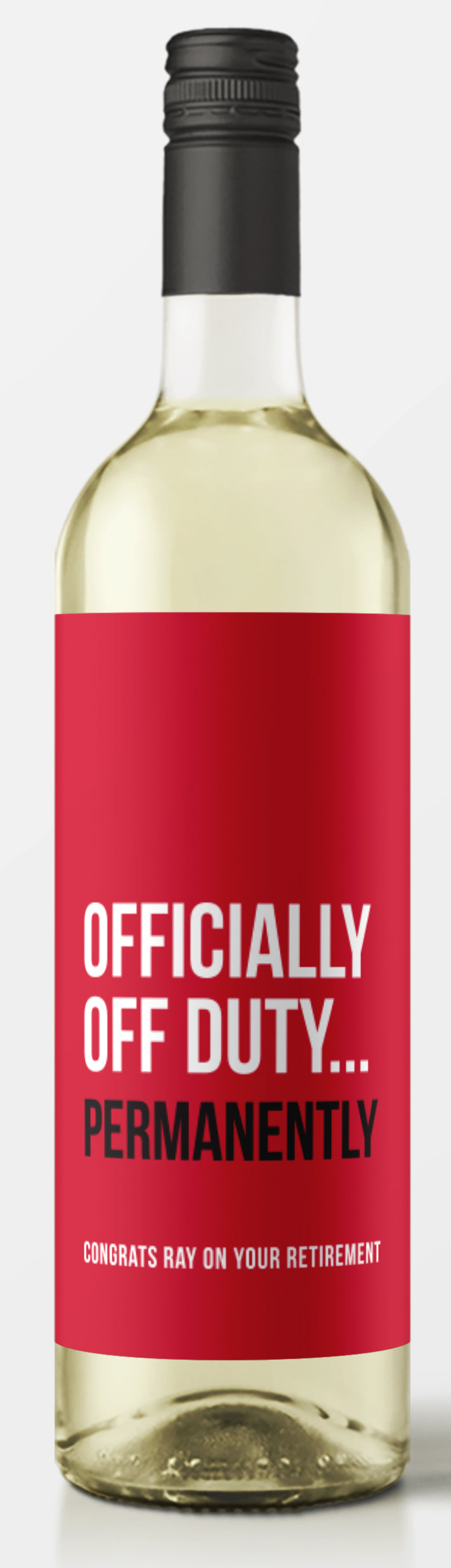 Funny Retirement Wine Label