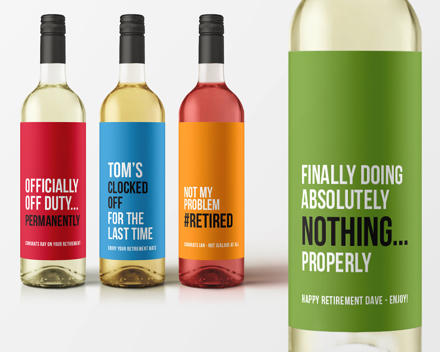 Funny Retirement Wine Label