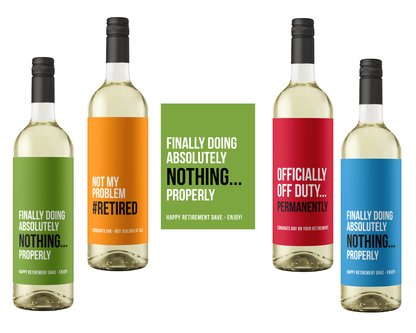 Funny Retirement Wine Label