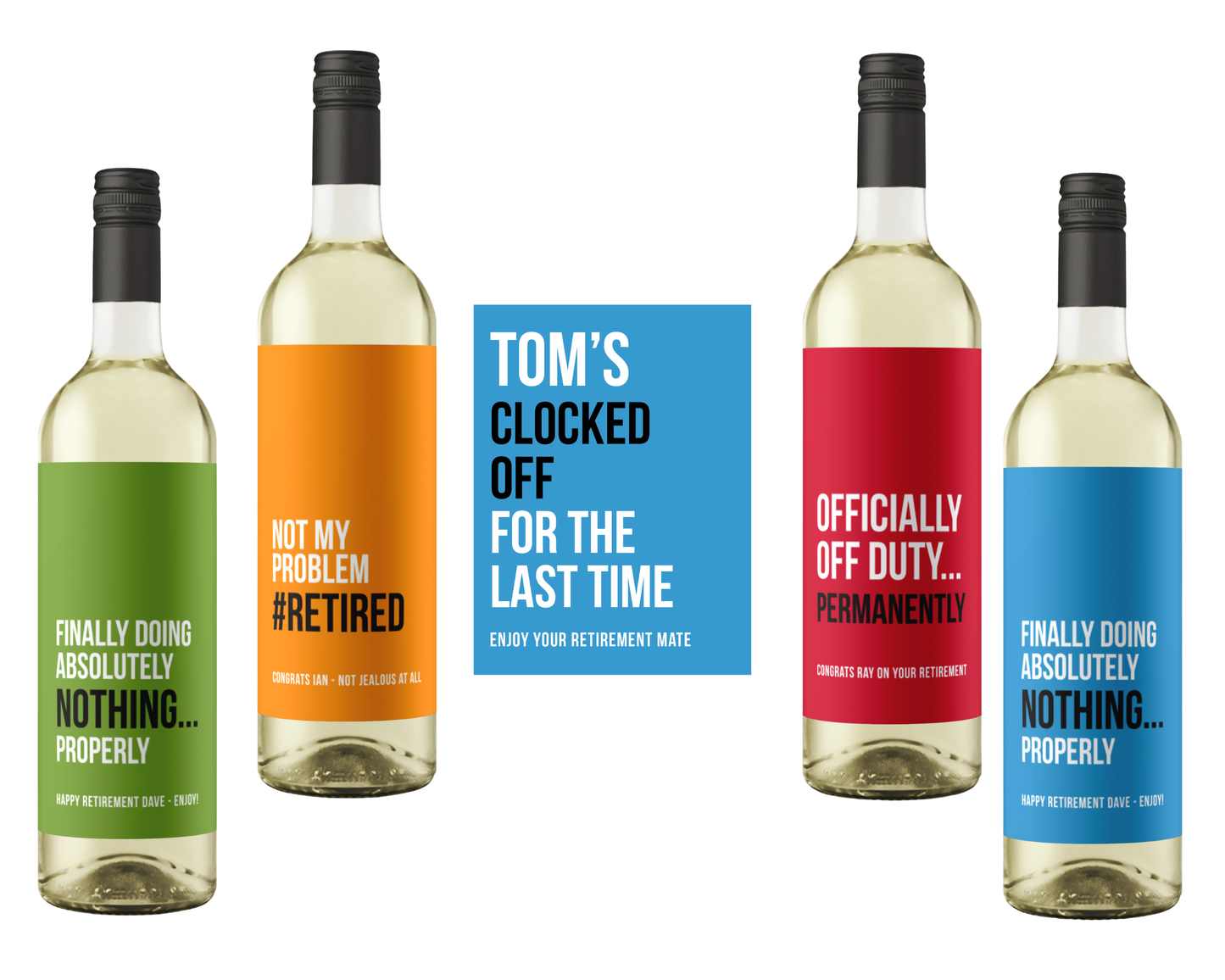 Funny Retirement Wine Label